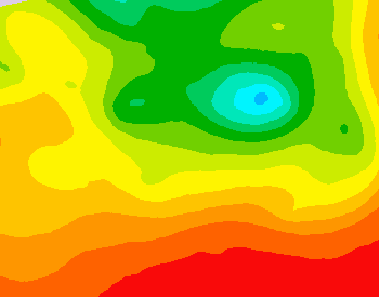 GDPS 500 millibar geopotential height 042 hour forecast chart for Canada based on 2026/08/14 0000Z data