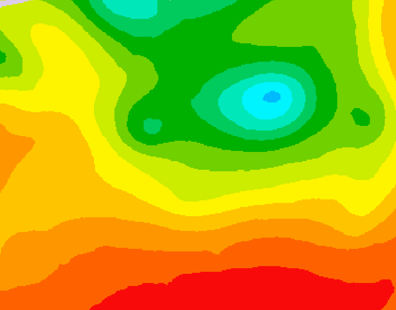GDPS 500 millibar geopotential height 054 hour forecast chart for Canada based on 2026/08/14 0000Z data