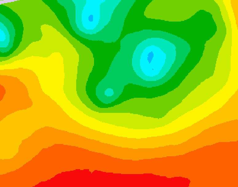 GDPS 500 millibar geopotential height 078 hour forecast chart for Canada based on 2026/08/14 0000Z data