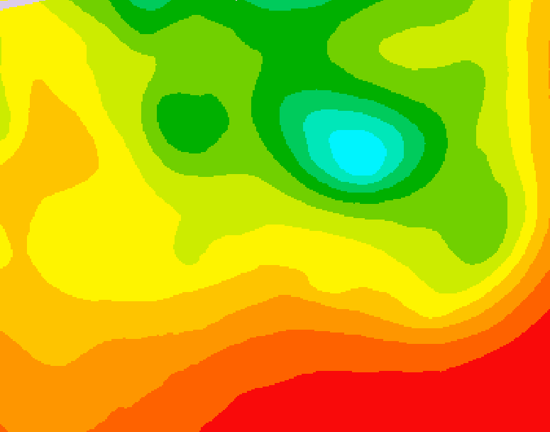 GDPS 500 millibar geopotential height 012 hour forecast chart for Canada based on 2026/08/14 1200Z data