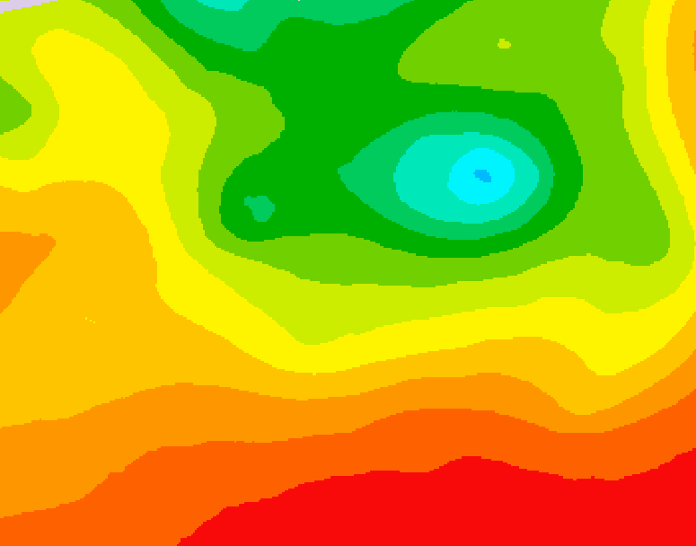 GDPS 500 millibar geopotential height 036 hour forecast chart for Canada based on 2026/08/14 1200Z data