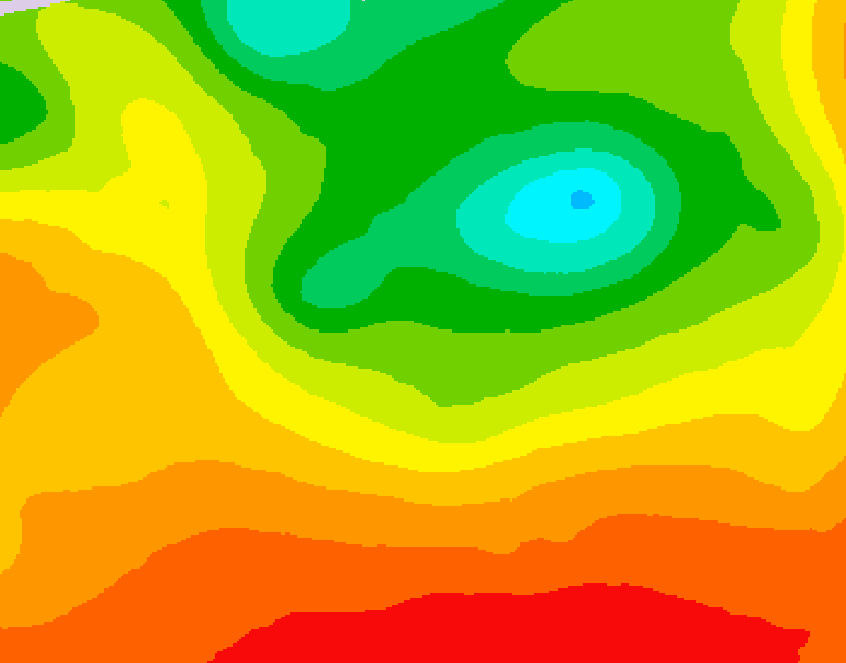 GDPS 500 millibar geopotential height 048 hour forecast chart for Canada based on 2026/08/14 1200Z data