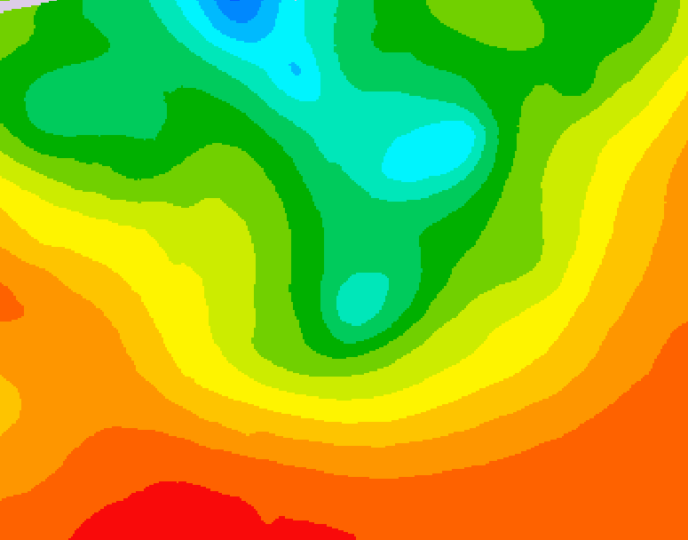 GDPS 500 millibar geopotential height 096 hour forecast chart for Canada based on 2026/08/14 1200Z data