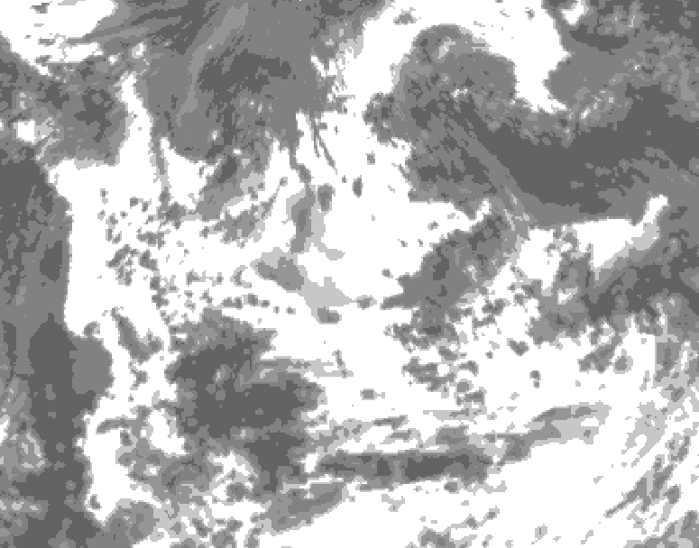 GDPS total cloud 006 hour forecast chart for Canada based on 2026/08/14 0000Z data