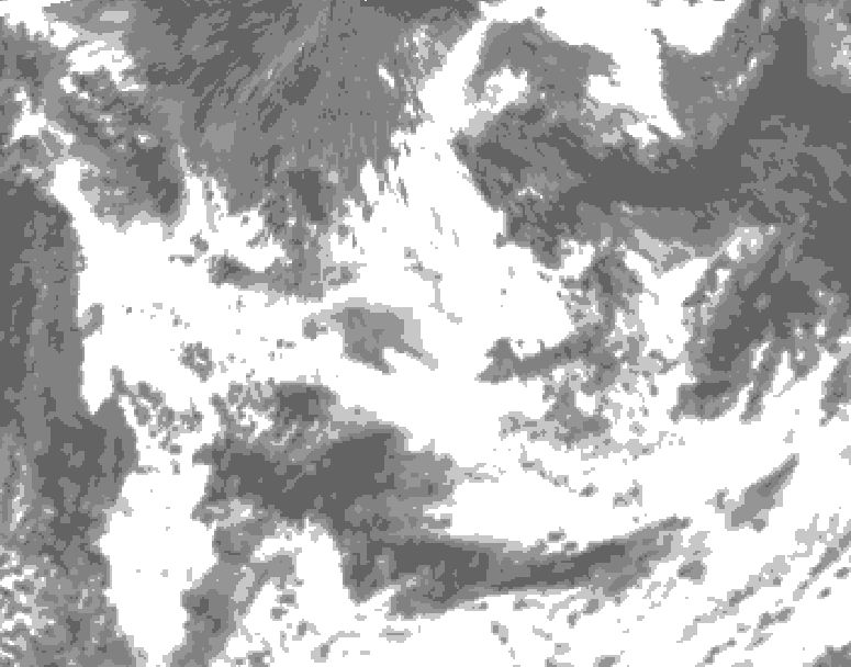 GDPS total cloud 018 hour forecast chart for Canada based on 2026/08/14 0000Z data
