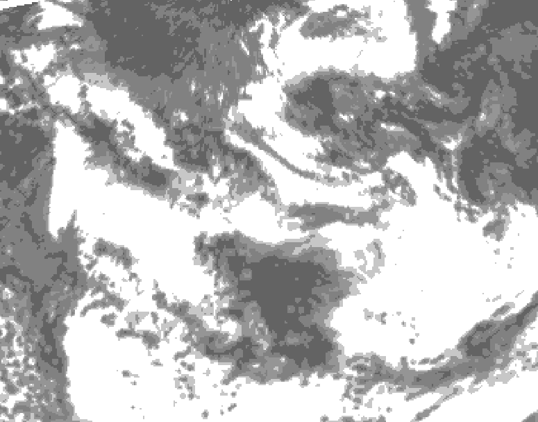 GDPS total cloud 042 hour forecast chart for Canada based on 2026/08/14 0000Z data