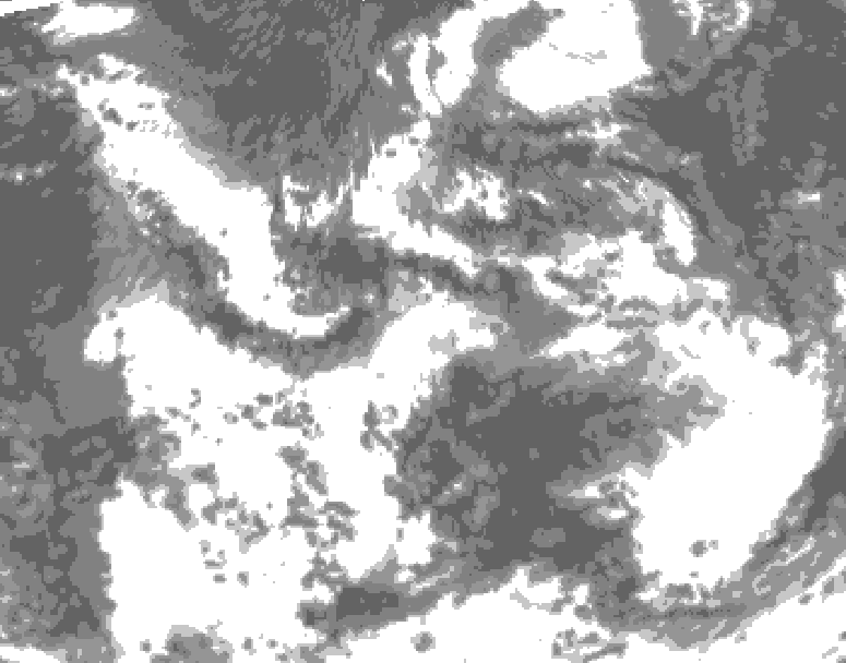 GDPS total cloud 048 hour forecast chart for Canada based on 2026/08/14 1200Z data