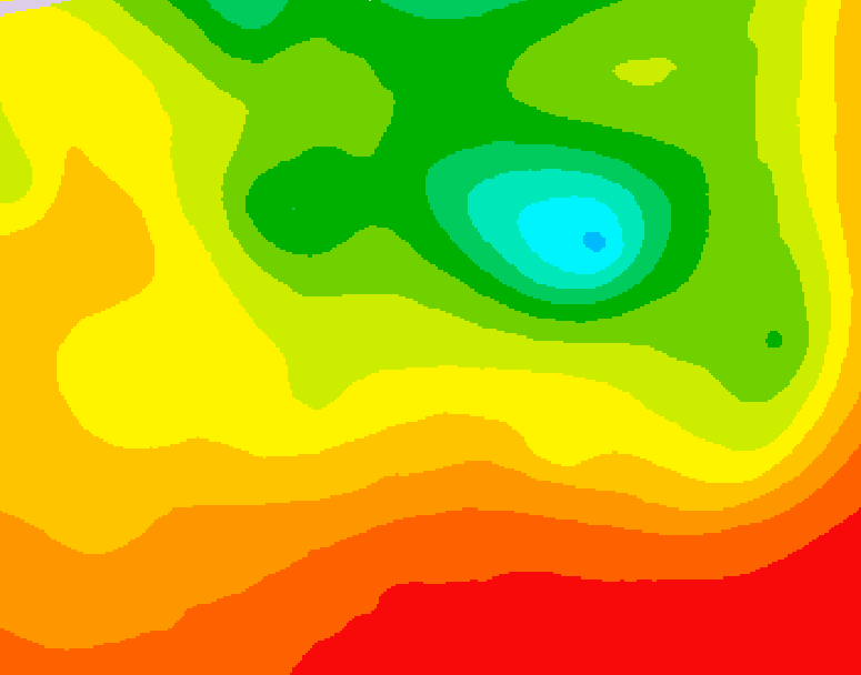 GDPS 500 millibar geopotential height 006 hour forecast chart for Canada based on 2026/08/15 0000Z data