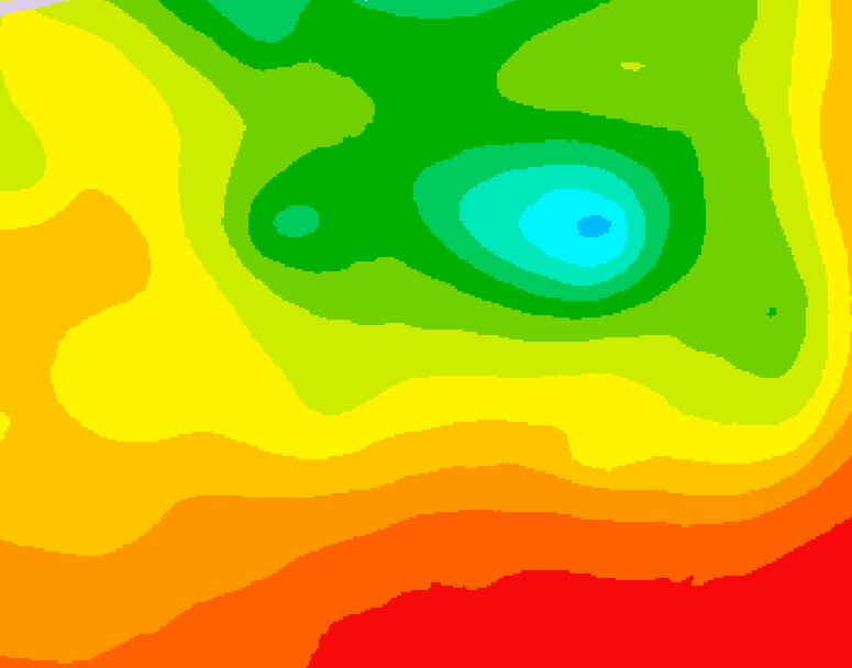 GDPS 500 millibar geopotential height 012 hour forecast chart for Canada based on 2026/08/15 0000Z data