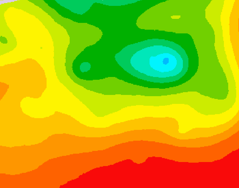 GDPS 500 millibar geopotential height 018 hour forecast chart for Canada based on 2026/08/15 0000Z data