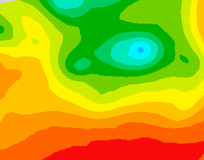 GDPS 500 millibar geopotential height 030 hour forecast chart for Canada based on 2026/08/15 0000Z data
