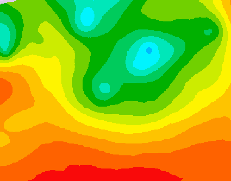 GDPS 500 millibar geopotential height 054 hour forecast chart for Canada based on 2026/08/15 0000Z data
