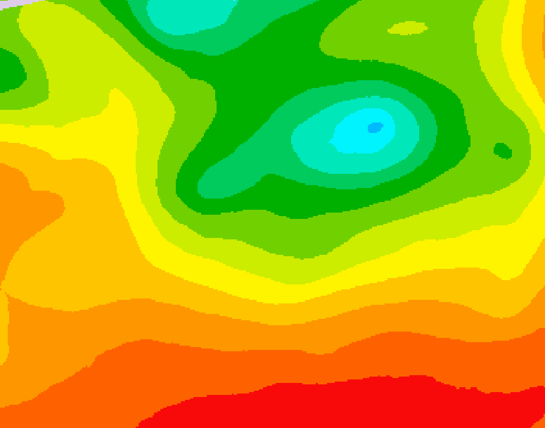 GDPS 500 millibar geopotential height 024 hour forecast chart for Canada based on 2026/08/15 1200Z data
