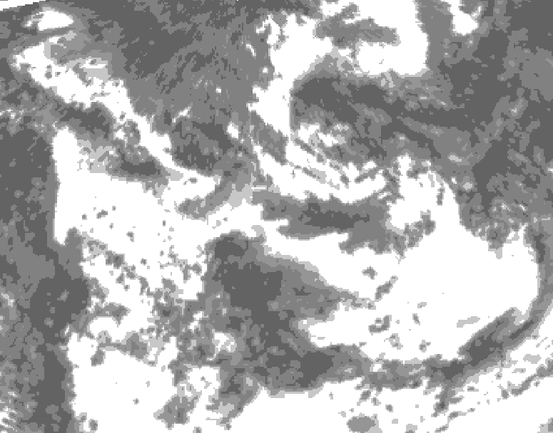 GDPS total cloud 012 hour forecast chart for Canada based on 2026/08/15 0000Z data