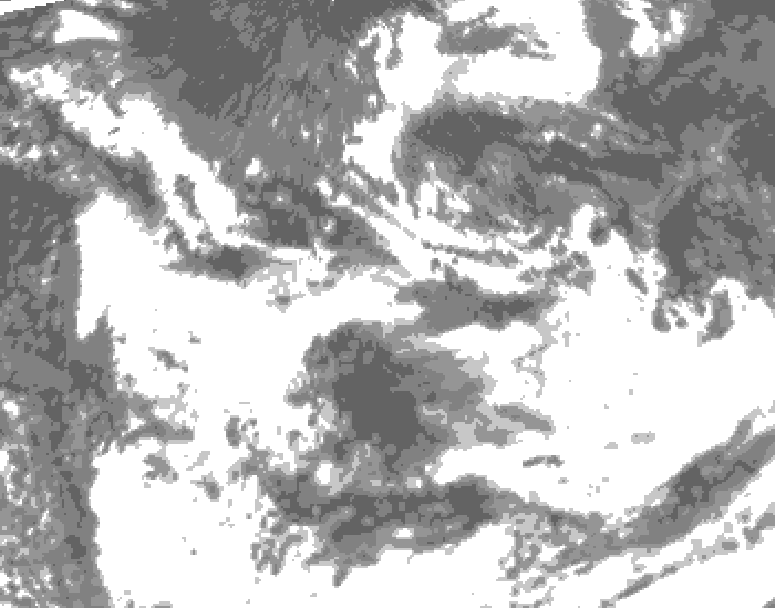 GDPS total cloud 018 hour forecast chart for Canada based on 2026/08/15 0000Z data