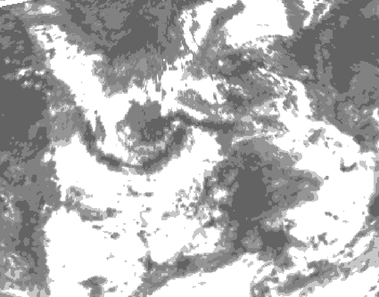 GDPS total cloud 042 hour forecast chart for Canada based on 2026/08/15 0000Z data