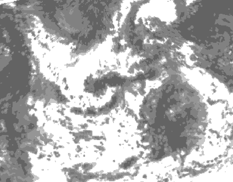 GDPS total cloud 054 hour forecast chart for Canada based on 2026/08/15 0000Z data