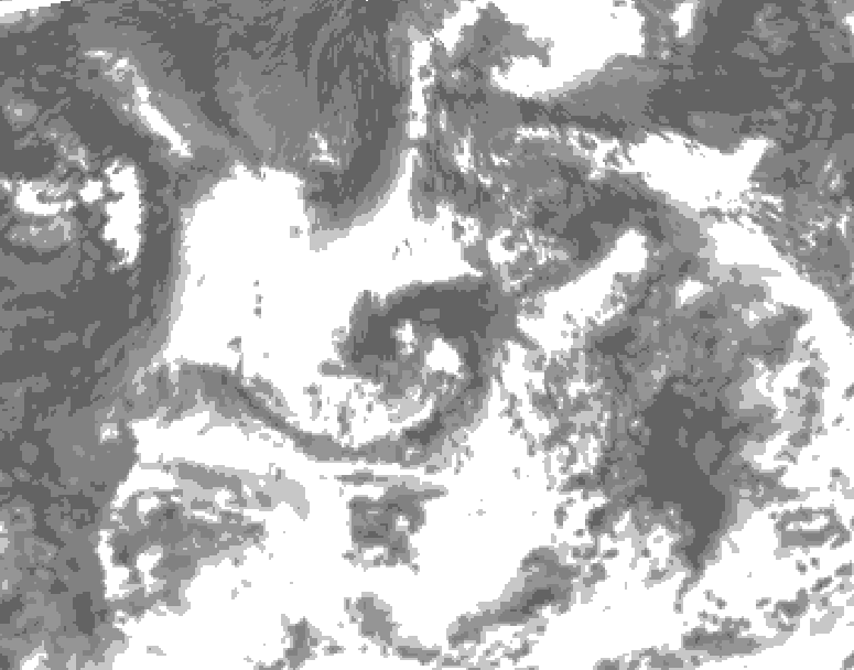 GDPS total cloud 066 hour forecast chart for Canada based on 2026/08/15 0000Z data