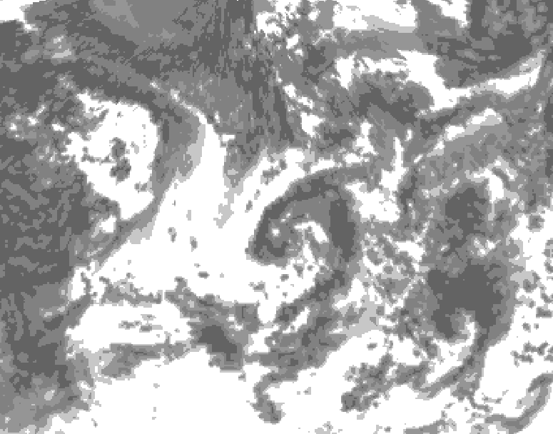GDPS total cloud 084 hour forecast chart for Canada based on 2026/08/15 0000Z data