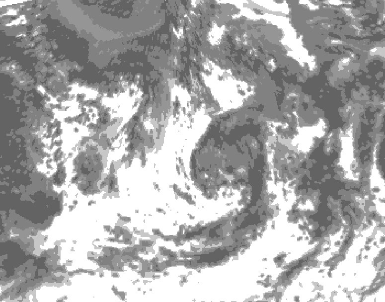 GDPS total cloud 102 hour forecast chart for Canada based on 2026/08/15 0000Z data