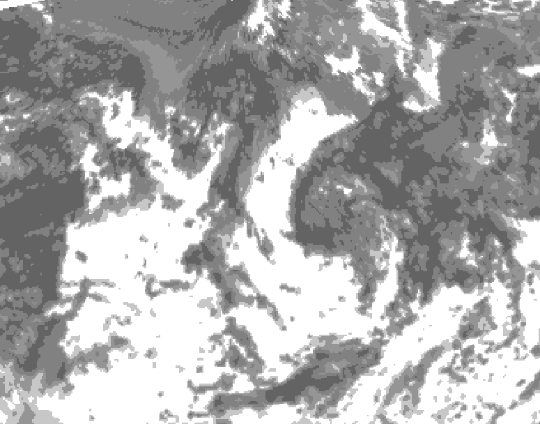 GDPS total cloud 132 hour forecast chart for Canada based on 2026/08/15 0000Z data