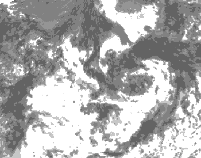 GDPS total cloud 156 hour forecast chart for Canada based on 2026/08/15 0000Z data