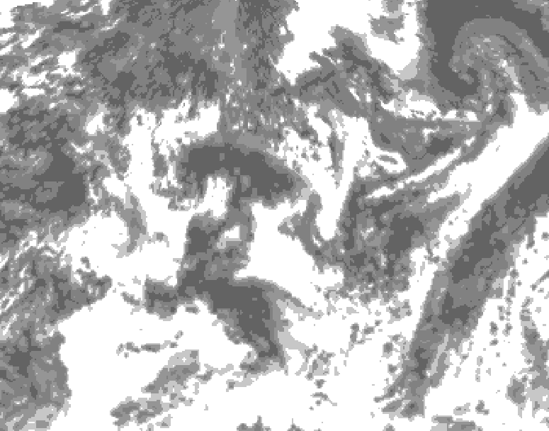 GDPS total cloud 210 hour forecast chart for Canada based on 2026/08/15 0000Z data