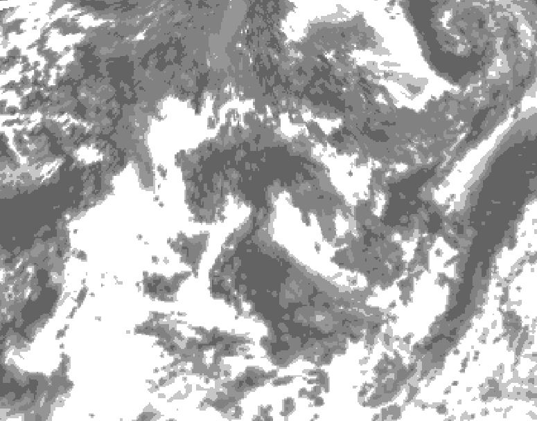 GDPS total cloud 228 hour forecast chart for Canada based on 2026/08/15 0000Z data
