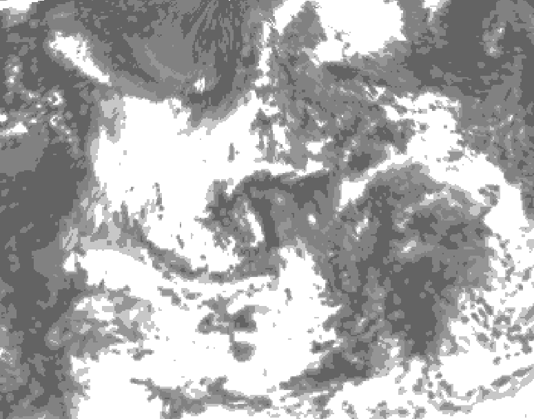 GDPS total cloud 048 hour forecast chart for Canada based on 2026/08/15 1200Z data