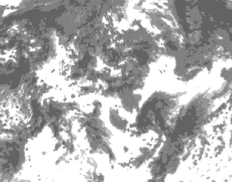GDPS total cloud 192 hour forecast chart for Canada based on 2026/08/15 1200Z data