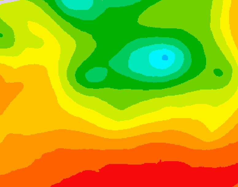 GDPS 500 millibar geopotential height 006 hour forecast chart for Canada based on 2026/08/16 0000Z data