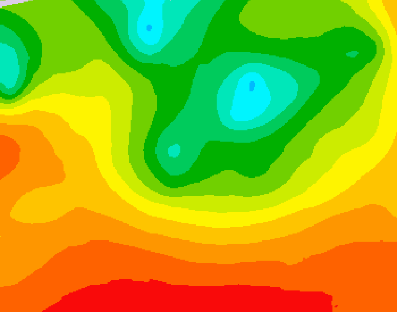 GDPS 500 millibar geopotential height 030 hour forecast chart for Canada based on 2026/08/16 0000Z data