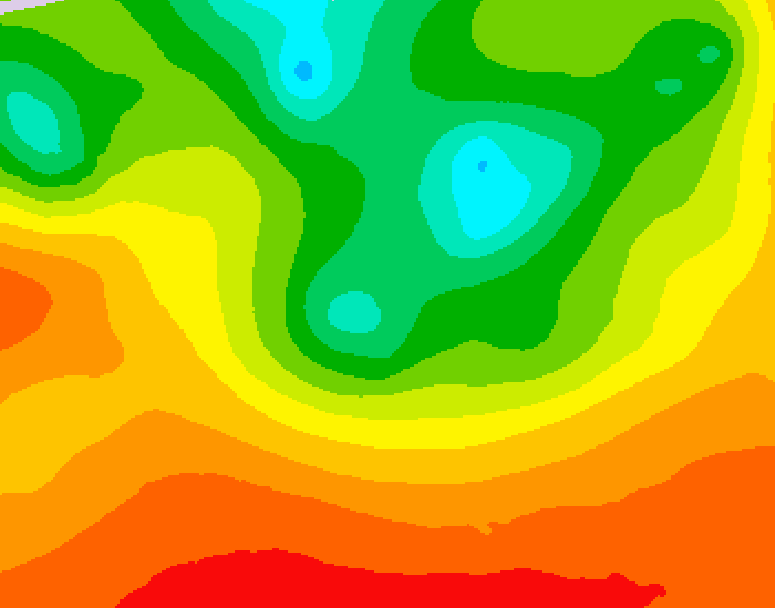GDPS 500 millibar geopotential height 024 hour forecast chart for Canada based on 2026/08/16 1200Z data