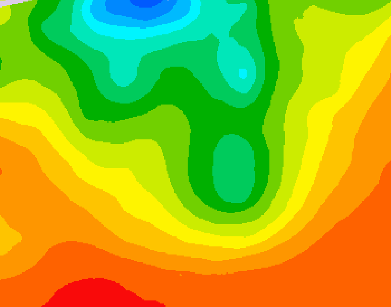 GDPS 500 millibar geopotential height 072 hour forecast chart for Canada based on 2026/08/16 1200Z data