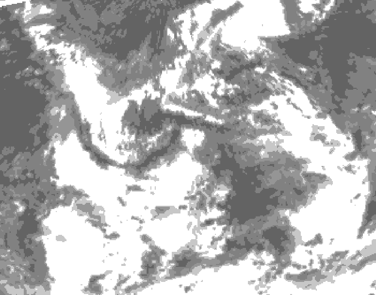 GDPS total cloud 018 hour forecast chart for Canada based on 2026/08/16 0000Z data