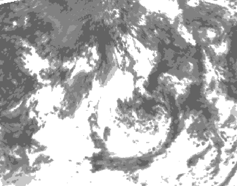 GDPS total cloud 090 hour forecast chart for Canada based on 2026/08/16 0000Z data