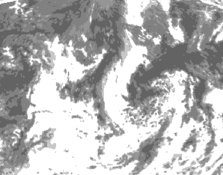 GDPS total cloud 114 hour forecast chart for Canada based on 2026/08/16 0000Z data
