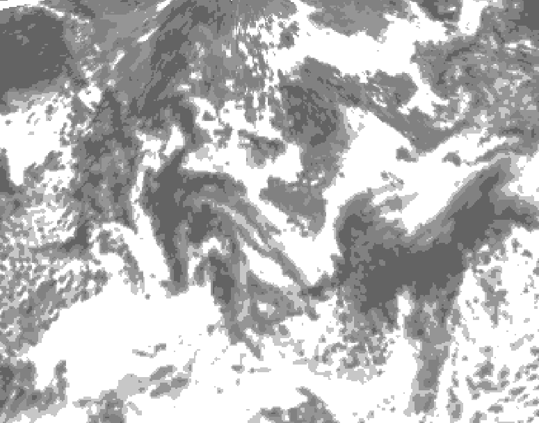 GDPS total cloud 210 hour forecast chart for Canada based on 2026/08/16 0000Z data