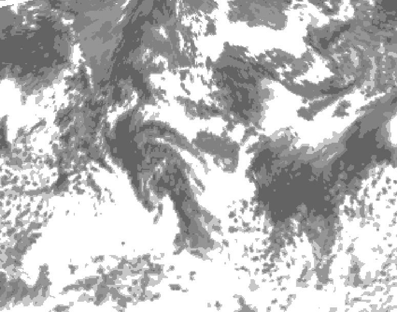 GDPS total cloud 216 hour forecast chart for Canada based on 2026/08/16 0000Z data