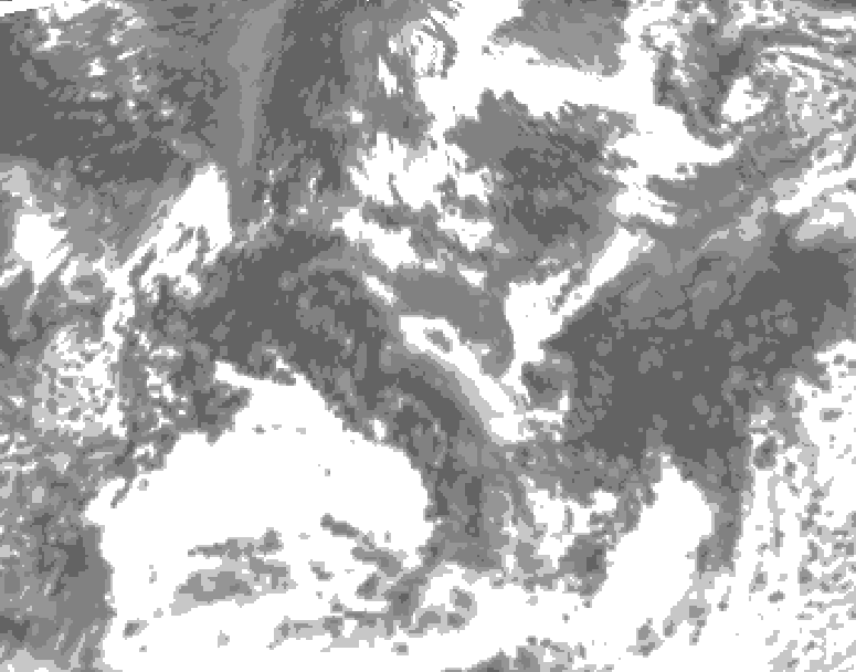 GDPS total cloud 228 hour forecast chart for Canada based on 2026/08/16 0000Z data