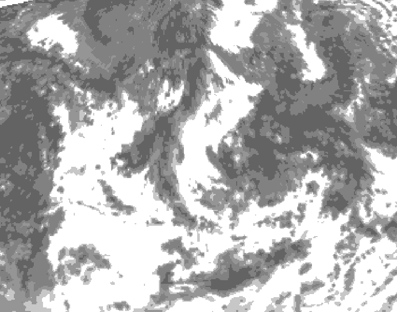 GDPS total cloud 096 hour forecast chart for Canada based on 2026/08/16 1200Z data