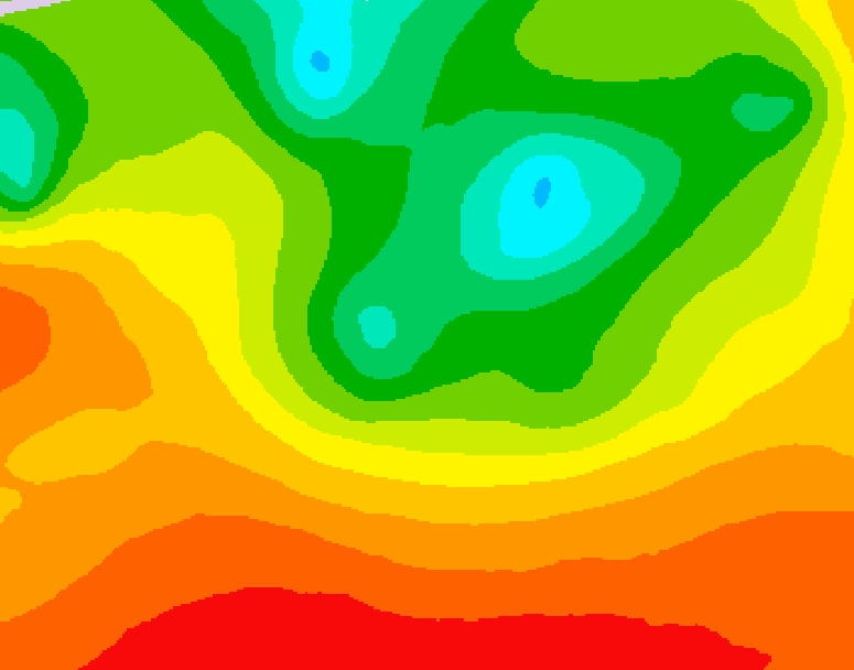 GDPS 500 millibar geopotential height 006 hour forecast chart for Canada based on 2026/08/17 0000Z data