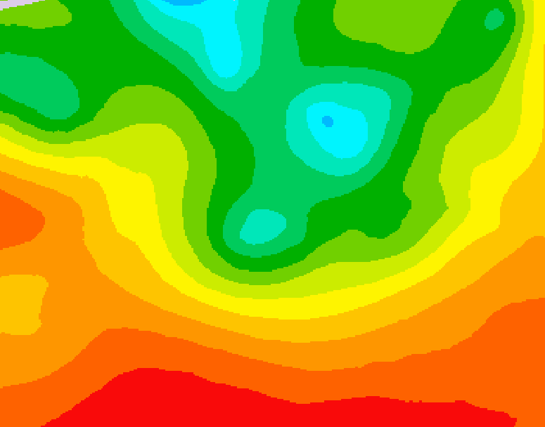GDPS 500 millibar geopotential height 018 hour forecast chart for Canada based on 2026/08/17 0000Z data