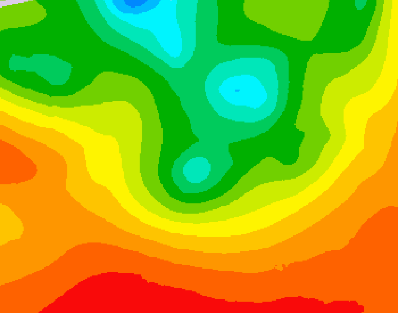 GDPS 500 millibar geopotential height 024 hour forecast chart for Canada based on 2026/08/17 0000Z data