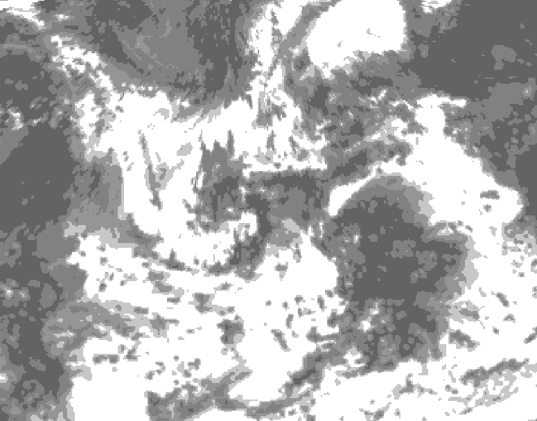 GDPS total cloud 006 hour forecast chart for Canada based on 2026/08/17 0000Z data