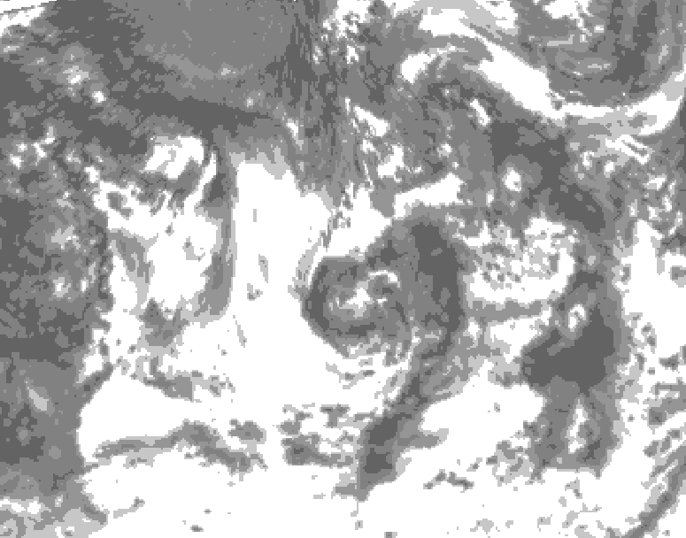 GDPS total cloud 042 hour forecast chart for Canada based on 2026/08/17 0000Z data