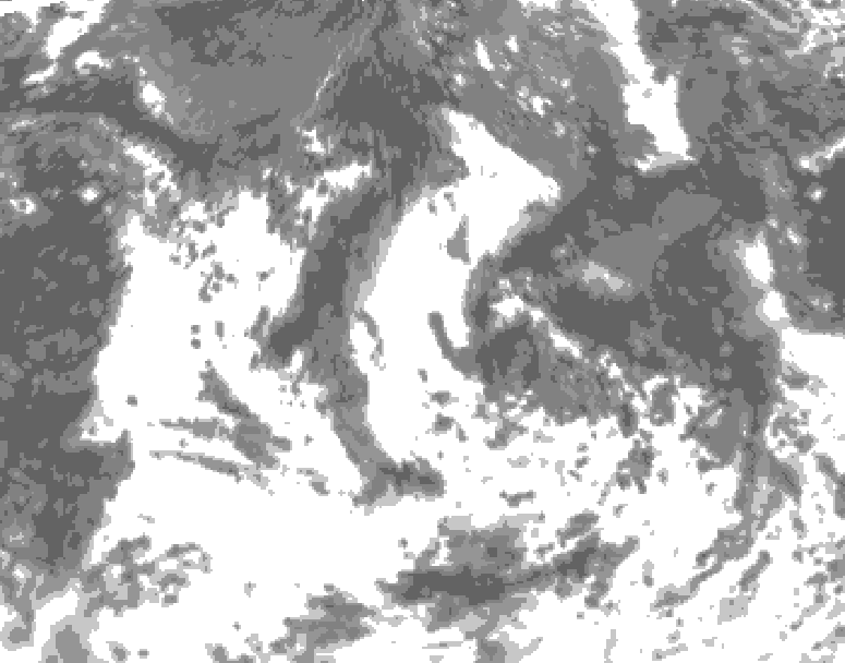 GDPS total cloud 078 hour forecast chart for Canada based on 2026/08/17 0000Z data