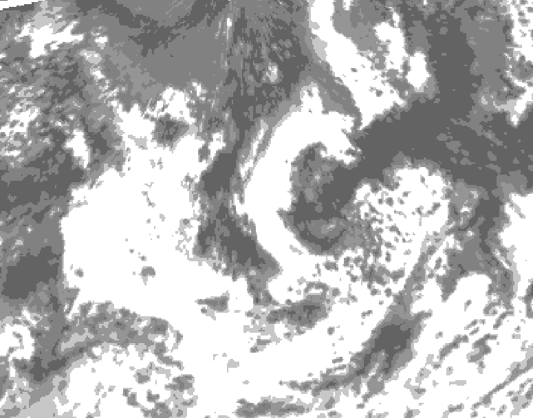 GDPS total cloud 096 hour forecast chart for Canada based on 2026/08/17 0000Z data