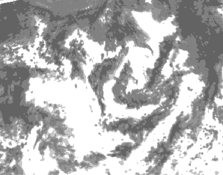 GDPS total cloud 126 hour forecast chart for Canada based on 2026/08/17 0000Z data