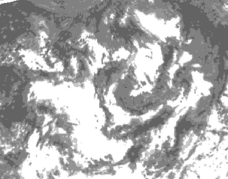 GDPS total cloud 132 hour forecast chart for Canada based on 2026/08/17 0000Z data